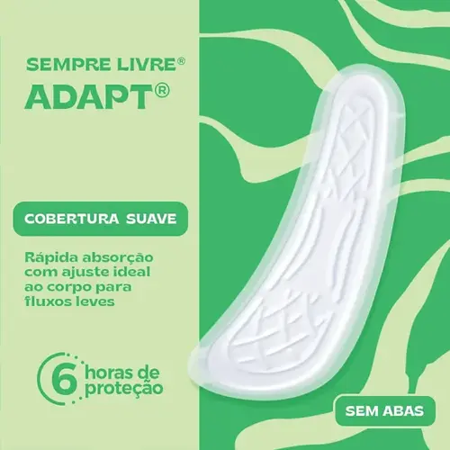Absorvente Sempre Livre Adapt Suave sem Abas 8 Unidades