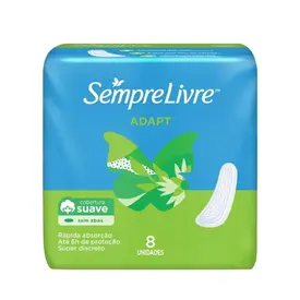 Absorvente Sempre Livre Adapt Suave sem Abas 8 Unidades