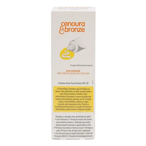 Protetor Solar Facial Cenoura & Bronze FPS70 50g