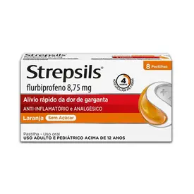 Pastilha Strepsils 8,75mg - Sabor Laranja - 8 Pastilhas