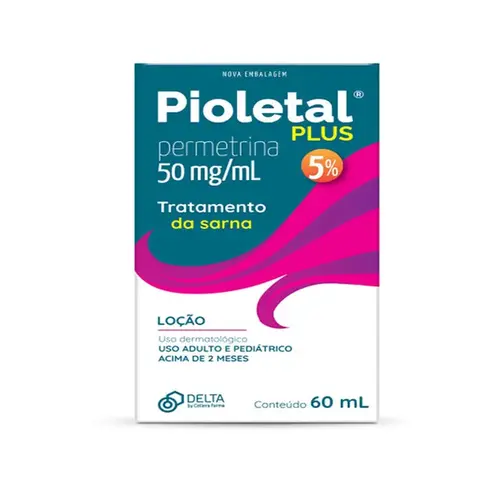 Pioletal Plus 50mg Loção Tratamento da Sarna 60ml