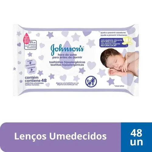 Lenço Umedecido Johnson's Baby Hora Do Sono 48 Unidades