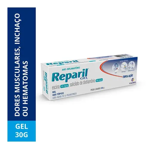 Reparil 10mg/g + 50mg/g - Gel com 30g