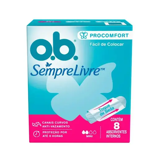 Absorvente Interno OB Sempre Livre ProComfort Mini 8 Unidades