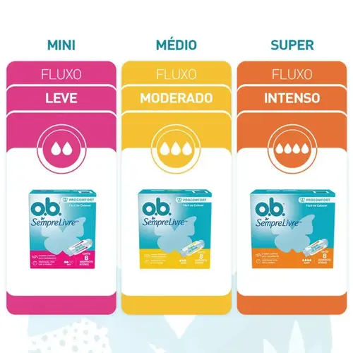 Absorvente Interno OB Sempre Livre ProComfort Mini 8 Unidades