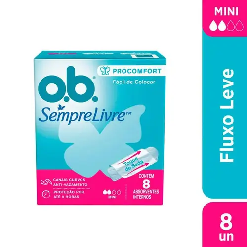Absorvente Interno OB Sempre Livre ProComfort Mini 8 Unidades