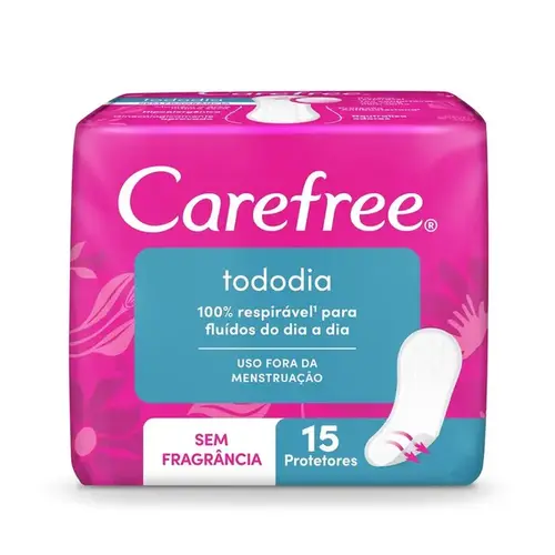 Protetor Diário Carefree Proteção sem Perfume 15 Unidades