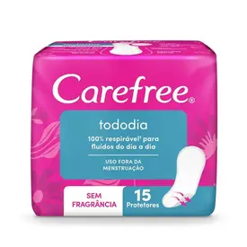 Protetor Diário Carefree Proteção sem Perfume 15 Unidades