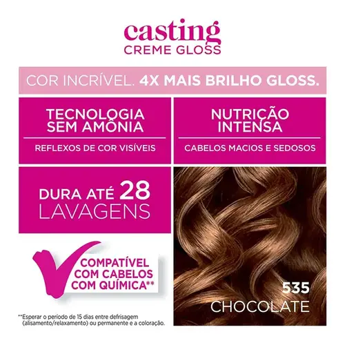 Tinta de Cabelo L’Oréal Paris Casting Creme Gloss 535 Chocolate