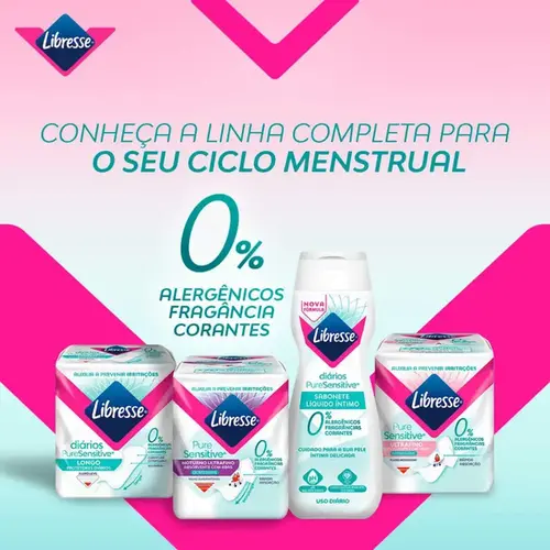 Absorvente Libresse Pure Sensitive Dia Ultrafino com Abas 10 Unidades