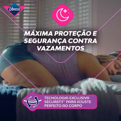 Absorvente Libresse Pure Sensitive Noturno Ultrafino Extra Suave com Abas 10 Unidades