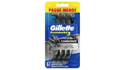 Aparelho de Barbear Descartável Gillette Prestobarba3 Carbono 6 Unidades