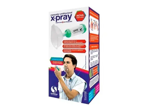 Espaçador para Inalação Unidirecional X-Pray Amarelo - Soniclear - 1 Unidade