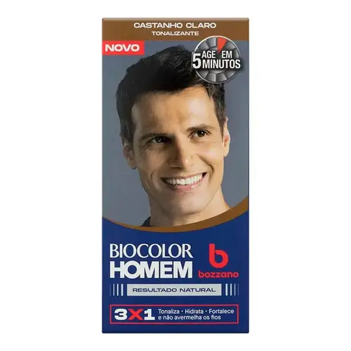 Tonalizante Masculino Bozzano Biocolor Castanho Claro 1 Unidade
