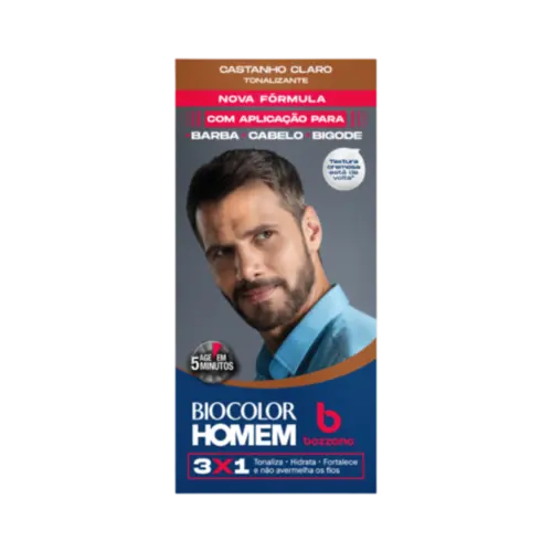 Tonalizante de Cabelo Masculino Biocolor Homem Bozzano Castanho Claro
