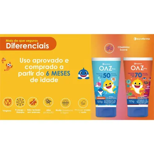 Protetor Solar Infantil Oaz Baby Shark Fps50 125ml