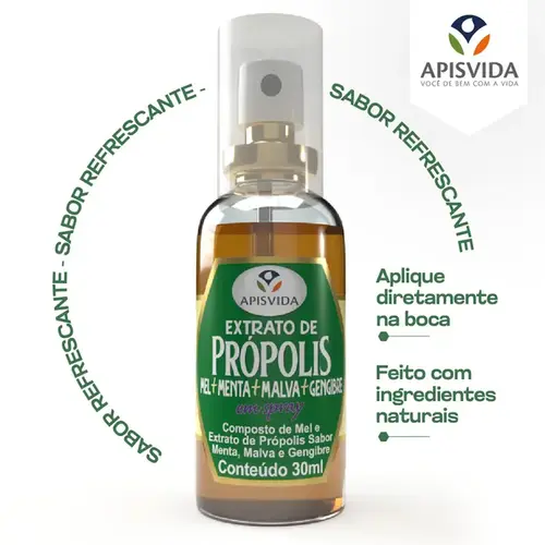 Spray Própolis Apis Vida - Sabor Gengibre - 30ml