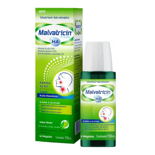 Antisséptico Bucal Malvatricin HA Menta 150ml
