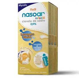 Nasoar Infantil 0,9% Solução Nasal Refil 15 Envelopes