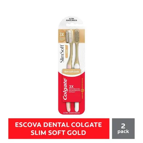 Escova de Dente Colgate Slim Soft Gold 2 Unidades
