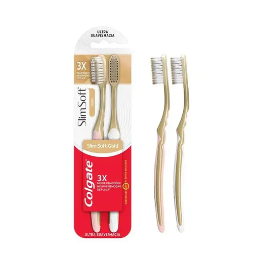 Escova de Dente Colgate Slim Soft Gold 2 Unidades