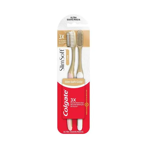 Escova de Dente Colgate Slim Soft Gold 2 Unidades