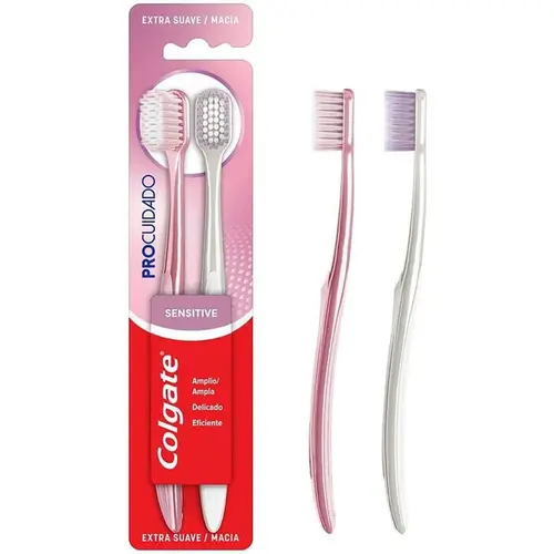 Escova de Dente Colgate Pro Cuidado Sensitive Cerdas Extra Macias 2 Unidades