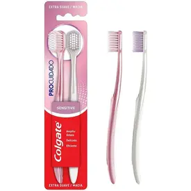Escova de Dente Colgate Pro Cuidado Sensitive Cerdas Extra Macias 2 Unidades