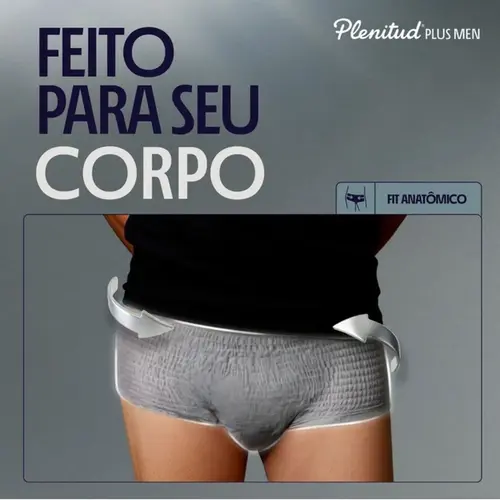 Roupa Íntima Descartável Plenitud Plus Men P/M 16 Unidades