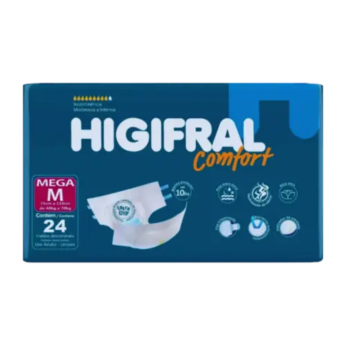 Fralda Geriátrica Higifral Comfort M 24 Unidades