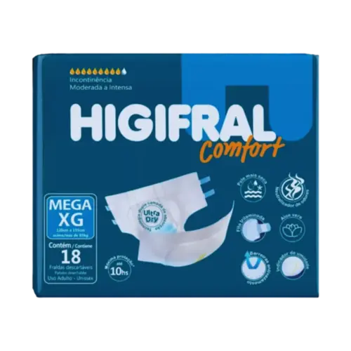 Fralda Geriátrica Higifral Comfort XG 18 Unidades