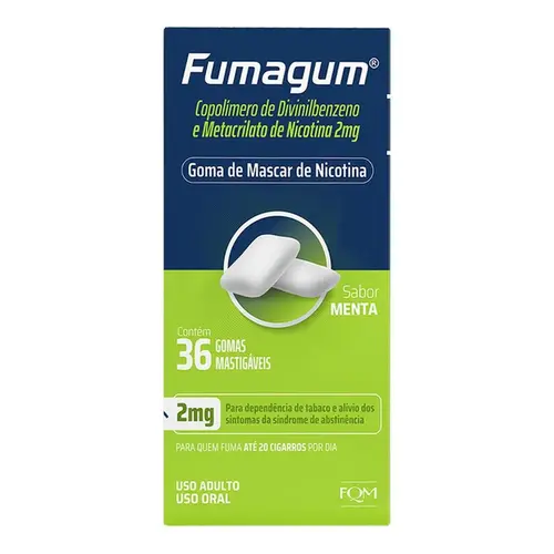Fumagum 2mg Sabor Menta 36 Gomas Mastigáveis