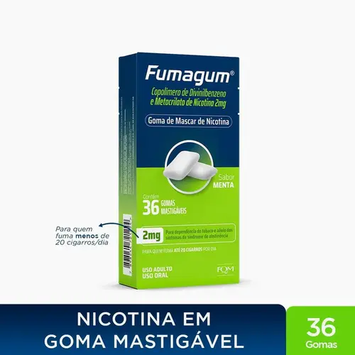 Fumagum 2mg Sabor Menta 36 Gomas Mastigáveis