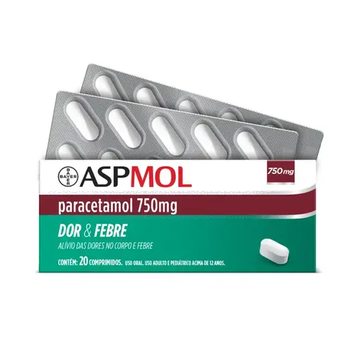Aspmol Paracetamol 750mg 20 Comprimidos