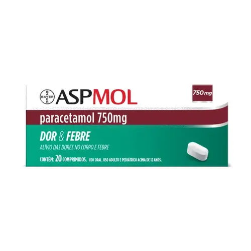 Aspmol Paracetamol 750mg 20 Comprimidos