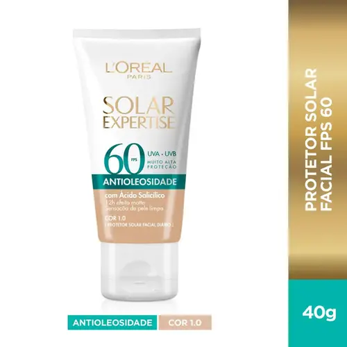Protetor Solar Facial L'Oréal Expertise Antioleosidade FPS60 Tom Claro 40g