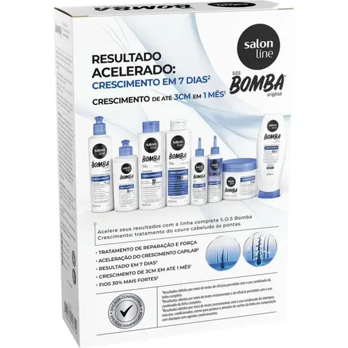 Kit Salon Line S.O.S Bomba Original Shampoo 300ml + Condicionador 200ml Crescimento Capilar