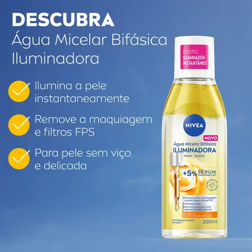 Água Micelar Bifásica Nivea Iluminadora 200ml