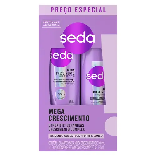 Kit Seda Mega Crescimento Shampoo 300ml + Condicionador 190ml
