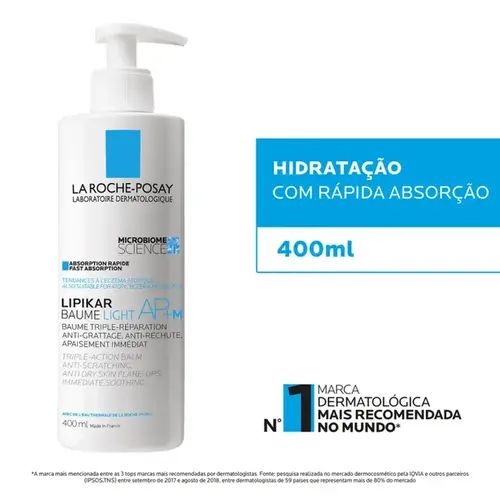 Hidratante Facial e Corporal La Roche-Posay Lipikar Baume Light AP+M 400ml