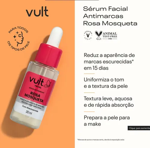 Sérum Facial Antimarcas Vult Rosa Mosqueta 30ml