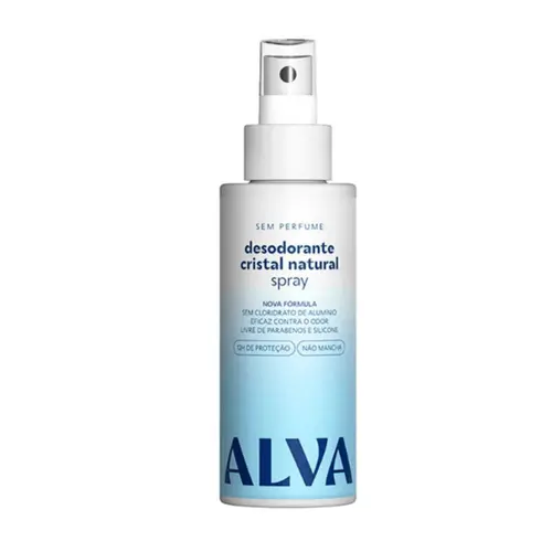 Desodorante Spray Alva Cristal Natural Sem Perfume Vegano 120ml
