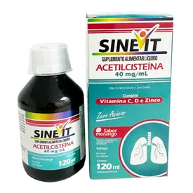 Acetilcisteina 40mg/ml Sinevit Xarope Sabor Morango 120ml