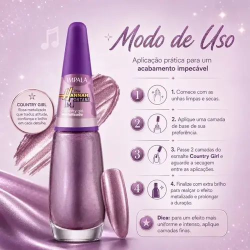 Esmalte Impala Disney Channel Country Girl Metalizado 7,5ml