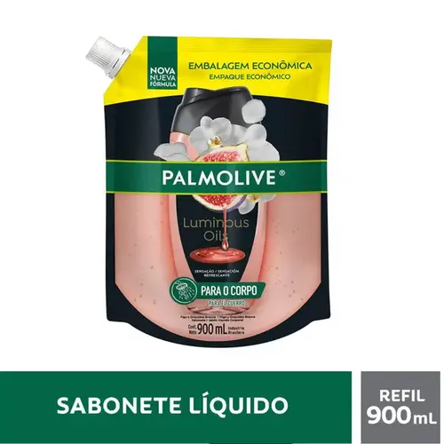 Refil Sabonete Líquido Corporal Palmolive Luminous Oils Figo & Orquídea 900ml