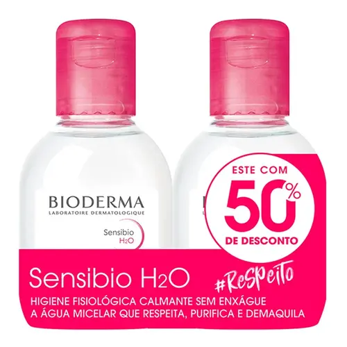 Kit Água Micelar Bioderma Sensibio H2O Dermatológica Calmante 100ml - 2 Unidades