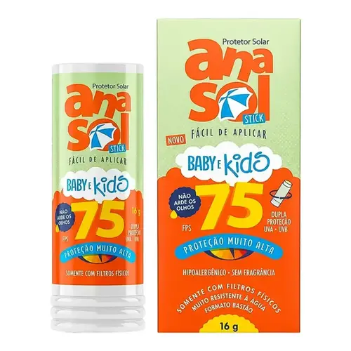 Protetor Solar Facial em Stick Anasol Baby e Kids FPS75 16g