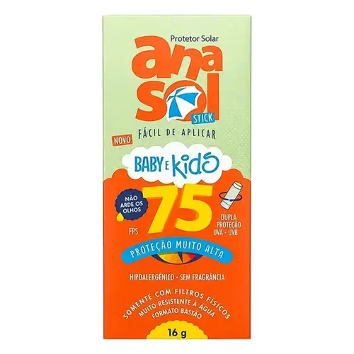 Protetor Solar Facial em Stick Anasol Baby e Kids FPS75 16g