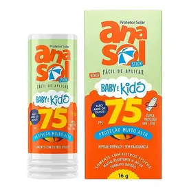 Protetor Solar Facial em Stick Anasol Baby e Kids FPS75 16g