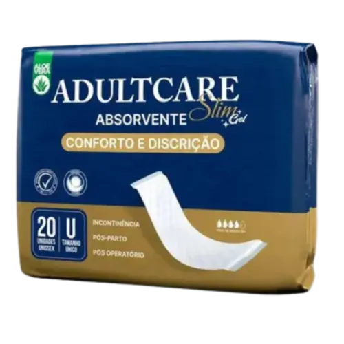 Absorvente Geriátrico Adultcare Slim Gel 20 Unidades